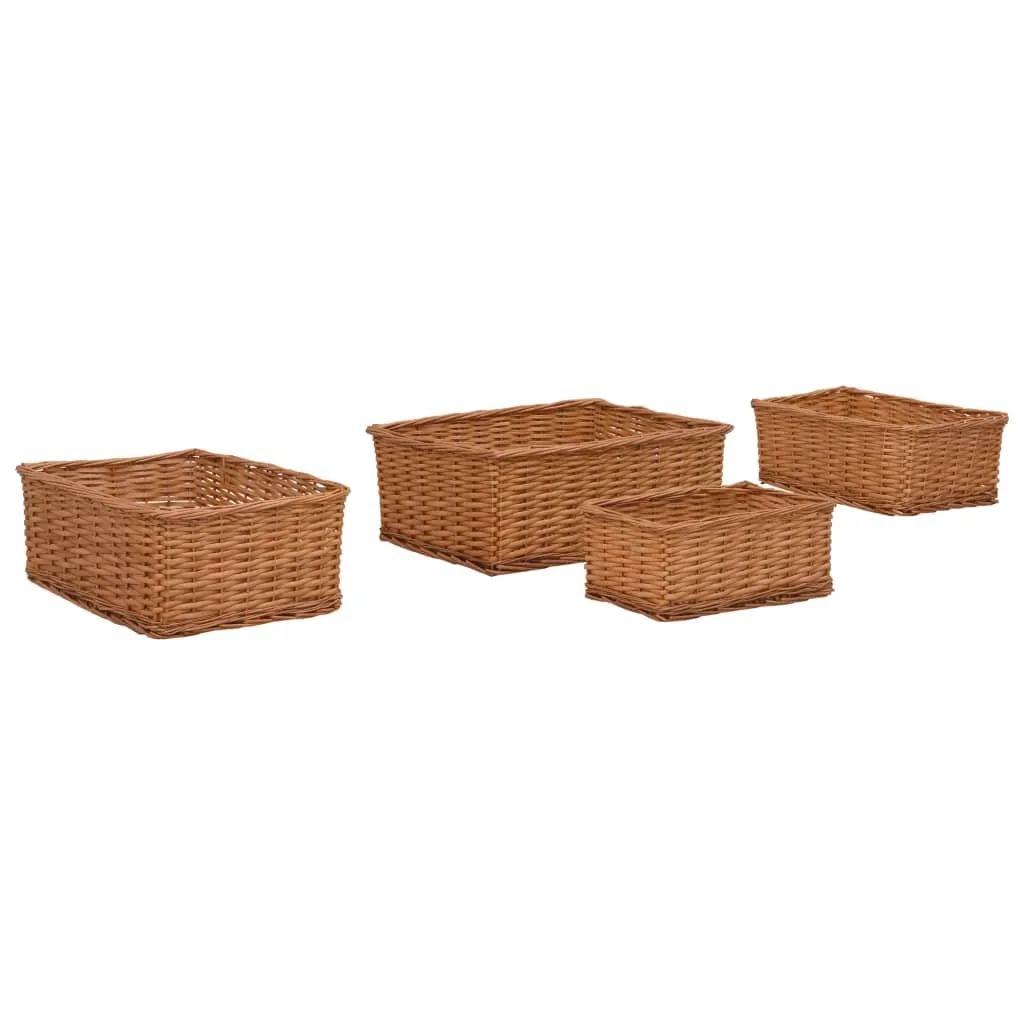 vidaXL Cestini in Vimini Marrone: 4 Pezzi per un Tocco Shabby Chic - 8