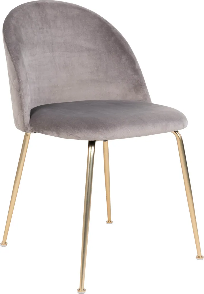 Lot de 2 chaises Geneve en velours gris pour salle à manger moderne