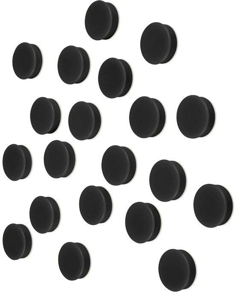 Kleine runde Büromagneten, 24 Stück, ideal für Whiteboards, Schubladen und Kühlschränke, schwarz, 30 mm