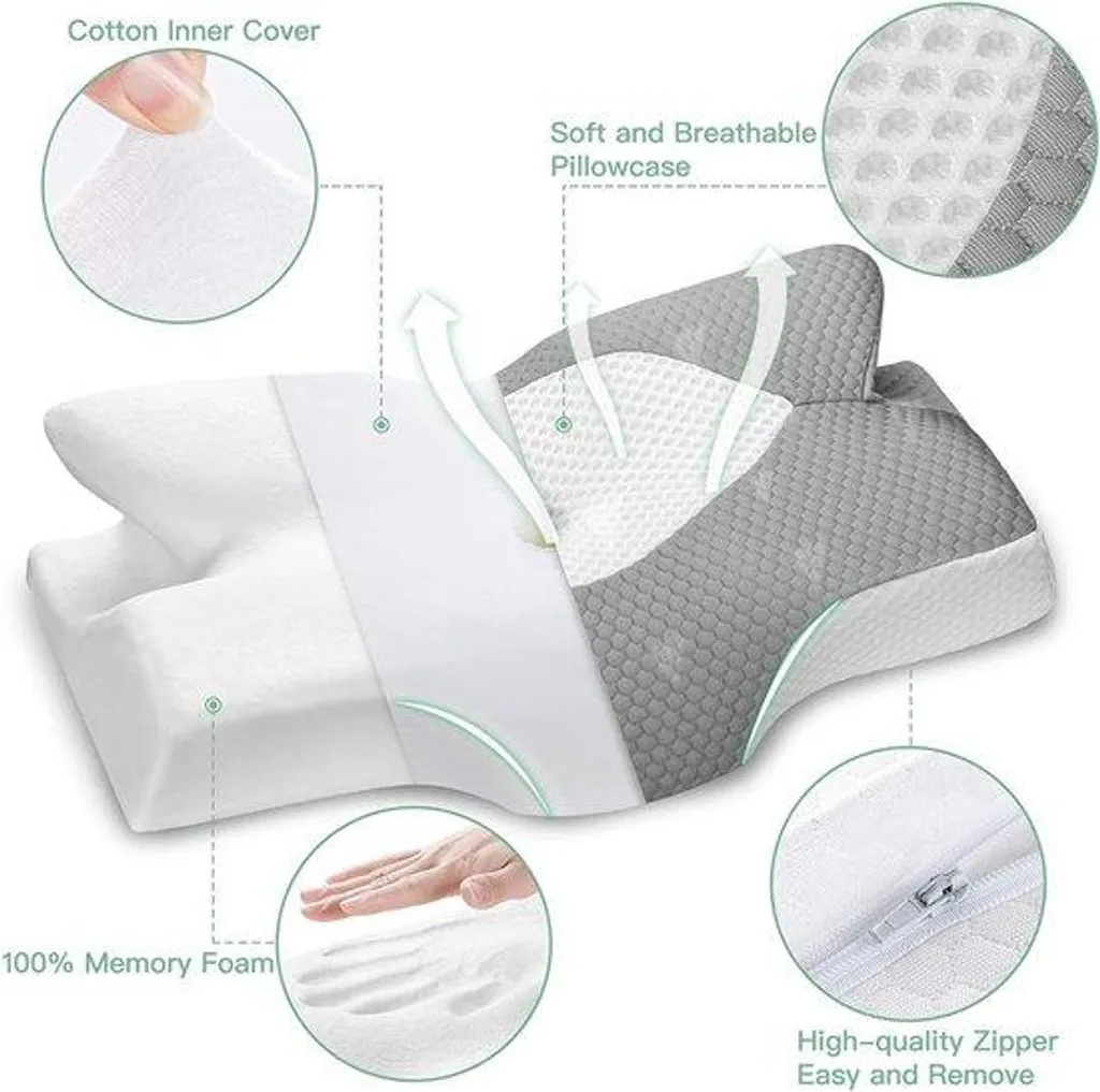 Oreiller pour dormir sur le côté - Soutien cervical à mémoire de forme