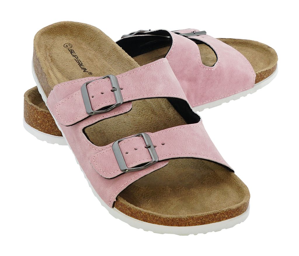 + Pantoletten Sandalen Hausschuhe Schlappen Clogs Kork Fußbett Gr.36-49