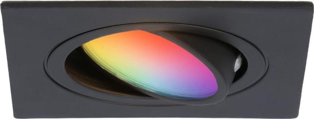 hoftronicsmart LED Einbaustrahler 5,5W RGBWW GU10 Schwarz Schwenkbar IP20