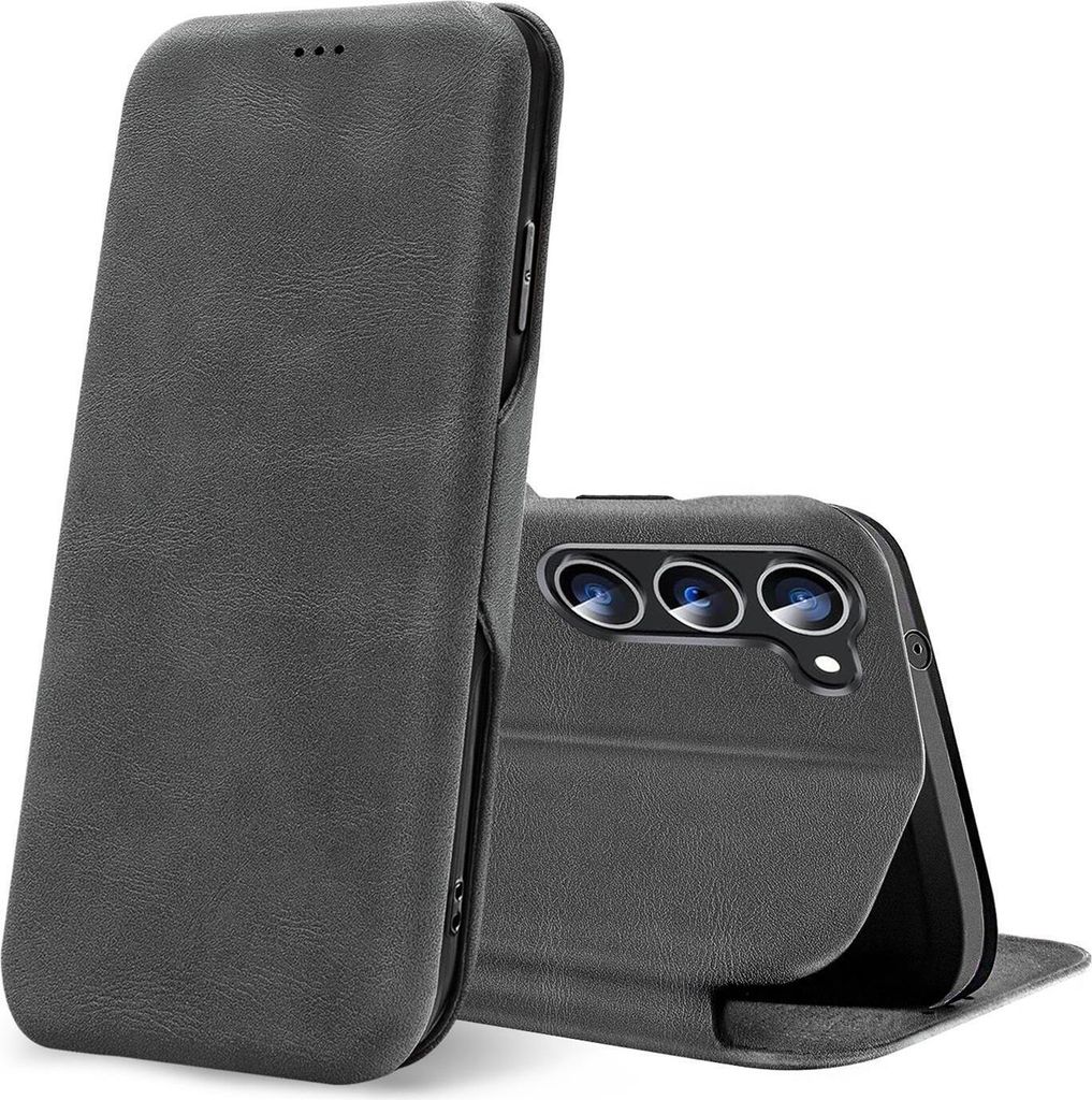 Conie Retro Klapp Tasche für Samsung Galaxy S24 Plus Kartenfach Hülle Rundumschutz in Grau