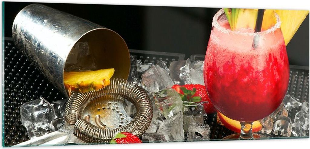 Bilder auf glas - Alkohol aperitif cocktail getränk - 100x40cm - Glasbilder - Wandbilder - Kunstdruck - Wanddekoration aus Glas - Glas Bilder - Wa...