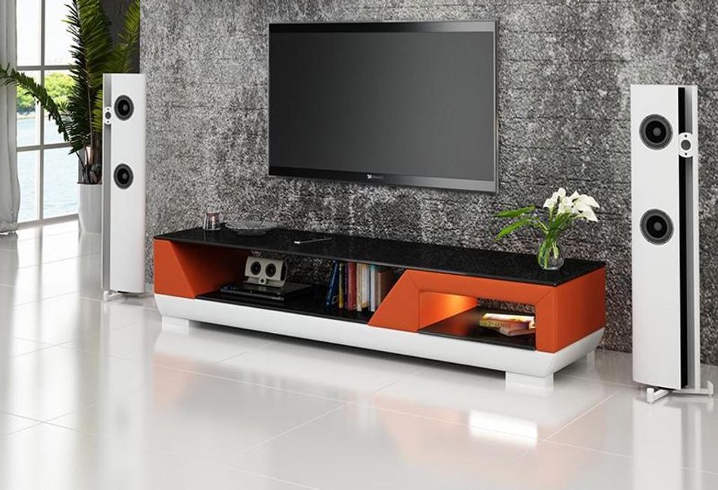 Design Sideboard Schrank Kommode Kommoden Low Board Regal Wohnzimmer rtv leder
