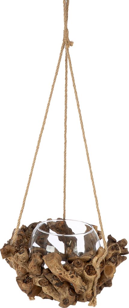 Gilde Hänger, Windlicht, Holz, naturfarben, VE 2, H. 50 cm, Immagine del prodotto 