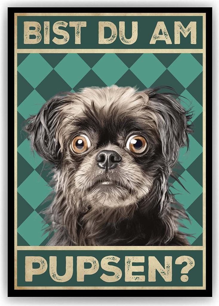 Bolonka Zwetna - Bist du am Pupsen? Hunde Poster Badezimmer Gästebad Wandbild Klo Toilette Dekoration Lustiges Gäste-WC Bild DIN A4 – DIN A4 (2...