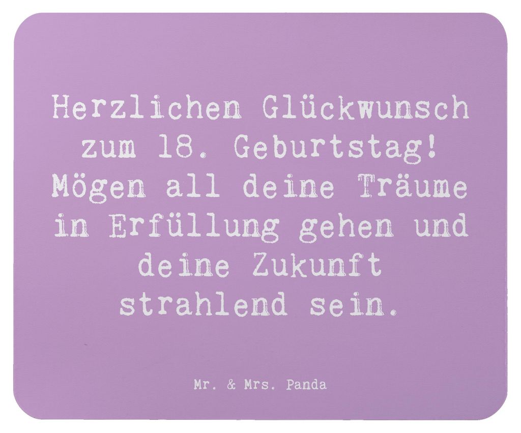 Mr. & Mrs. Panda Mouse Pad Spruch 18. Geburtstag Glückwunsch - Lavendeltraum - Geschenk, Alter, liebevolle Geschenke, Mauspad, Geburtstagskind, Fr...