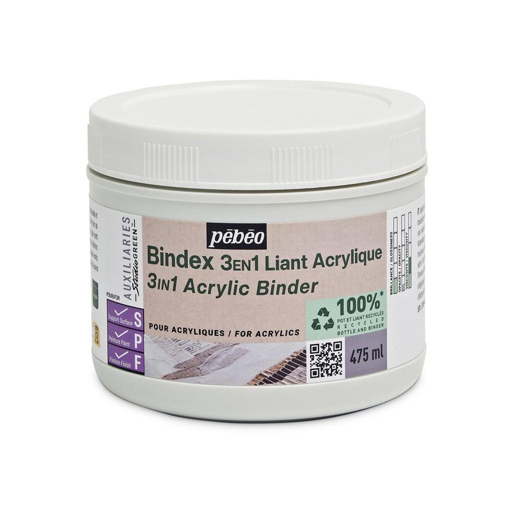 Pebeo Studio Green Bindex 3 in 1 Acrylbinder, 475 ml