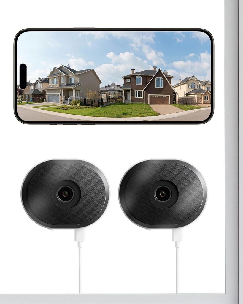 ZOSI 2er C680 2K Fenster Überwachungskamera, Vollfarb-Nachtsicht, 3MP 2,4/5 GHz WLAN Innenkamera mit KI-Erkennung, Cloud/Karte-Speicher, Plug-in S...