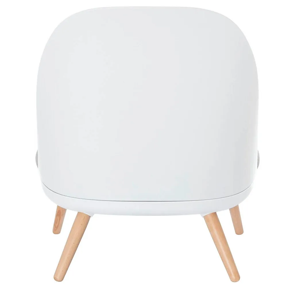 Fauteuil Cocoon blanc moderne pivotant avec coussin haute densité soft