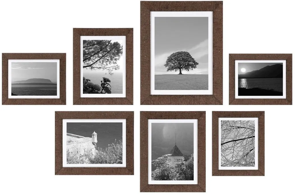 Henzo Driftwood Marrone Scuro - Set 7 Cornici per Foto Famiglia