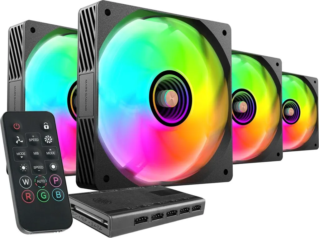 Mars Gaming MFSI4KIT sistema di raffreddamento per computer Computer case Fan 12 cm Nero