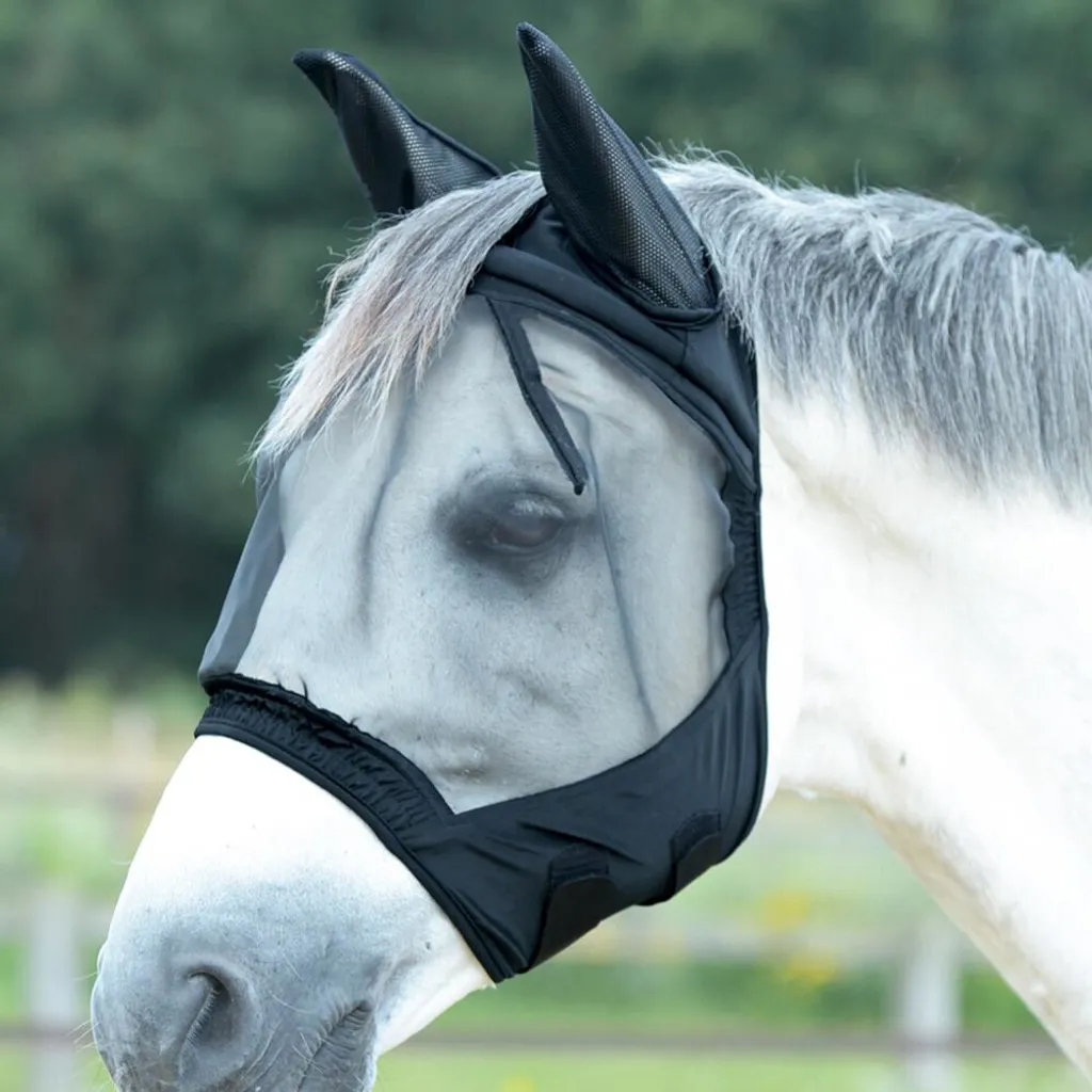 BUSSE Maschera Anti Mosca Gap II Shetty Nero | Protezione Insetti Cavallo