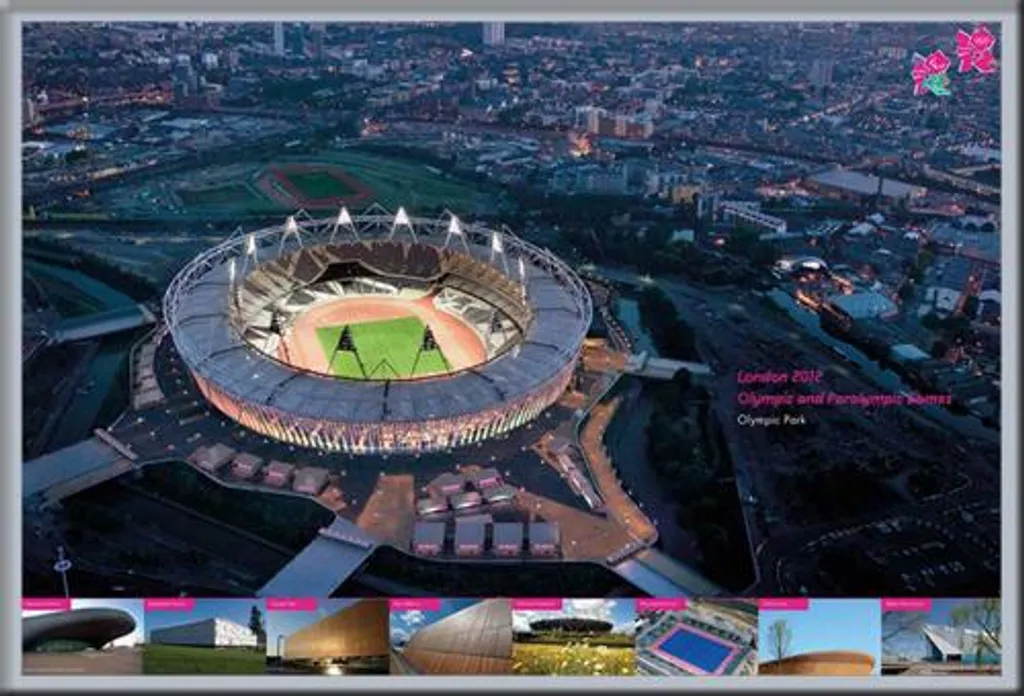Déco Murale London 2012 Stadium - Poster Encadré Argenté Shinsuke Maxi