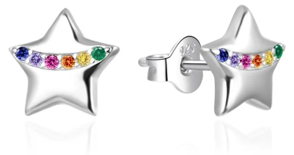 Boucles d'oreilles étoiles argent zircons hypoallergéniques Femme
