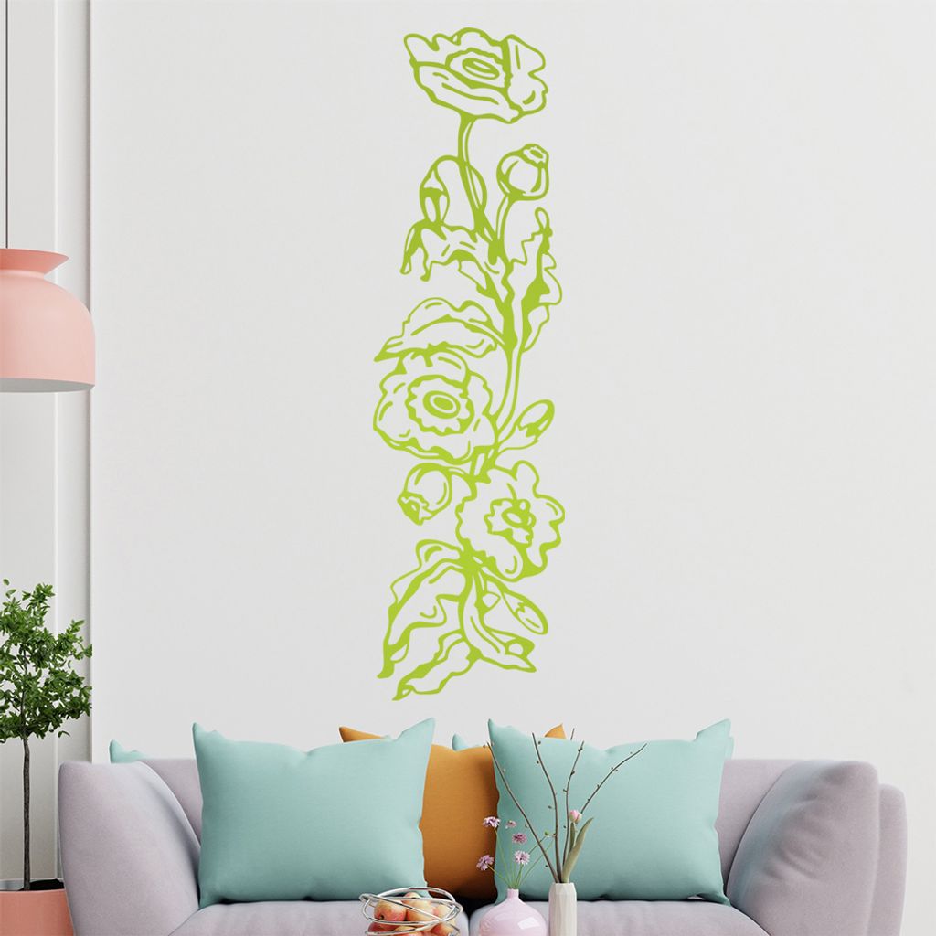 Erdbeere - Pflanzen Wandtattoo in 6 Größen - Wandaufkleber Wall Sticker - Dekoration, Küche, Wohnzimmer, Schlafzimmer, Badezimmer