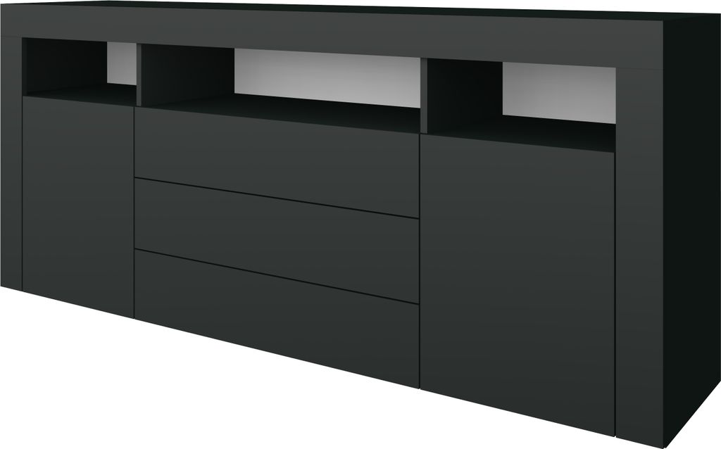 Kommode "Santa Fe" 166 cm, schwarz-matt Produktbild 
