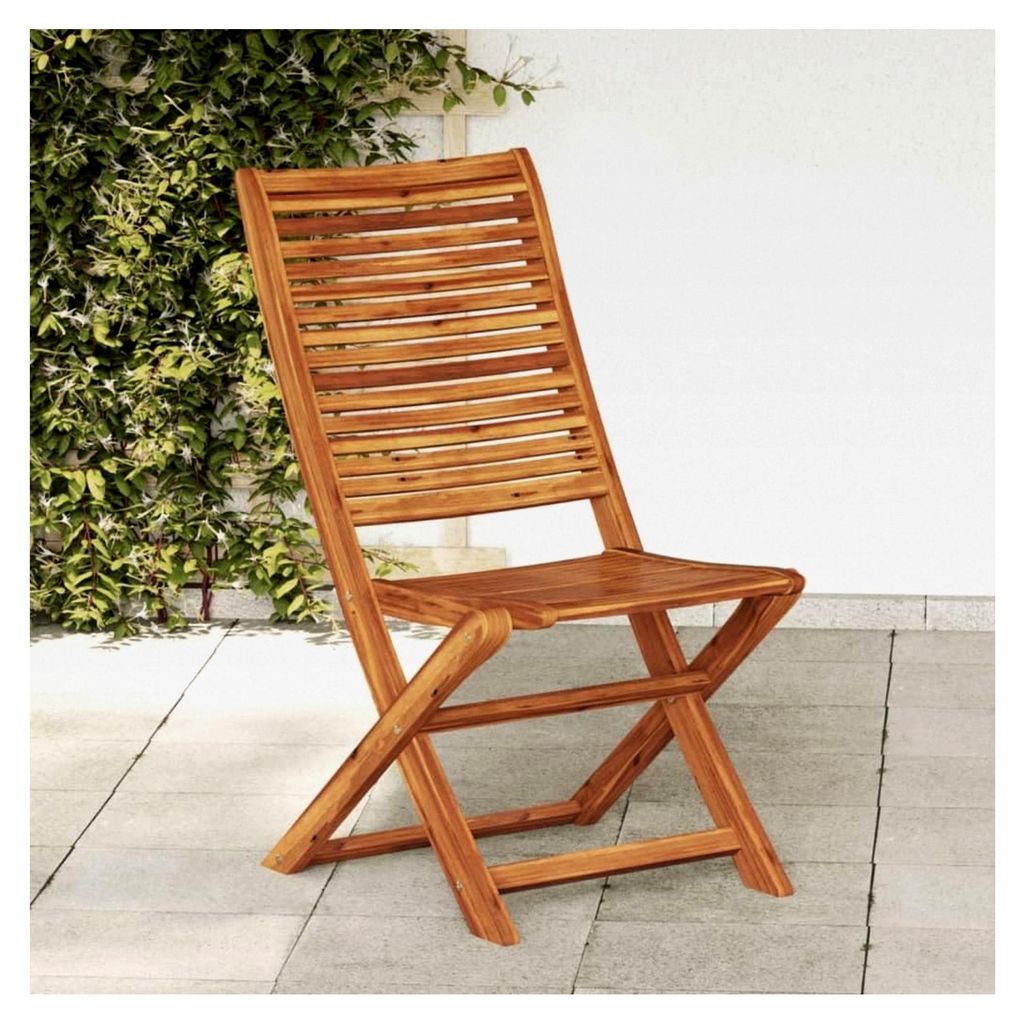 Klappstühle für den Garten, 2 Stück, aus massivem Akazienholz