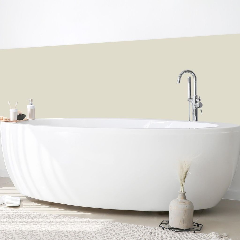 Wandverkleidung Bad mit Motiv selbstklebend - 0.35 mm Wandpaneel matt wasserfest Design beige Unifarben Badrückwand fugenlos 150x100 cm