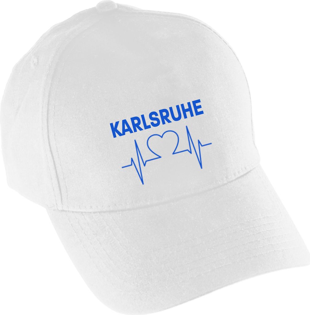 multifanshop Baseballcap - Karlsruhe - Herzschlag, weiß, Größe one size
