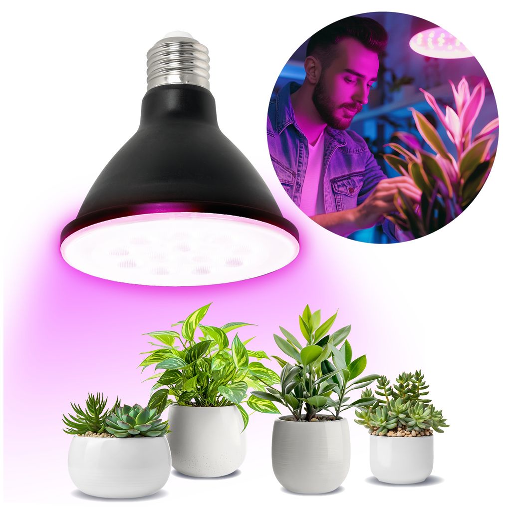 LED-groeilamp PLANTY B, E27, 9W, zwart, voor planten Productafbeelding 