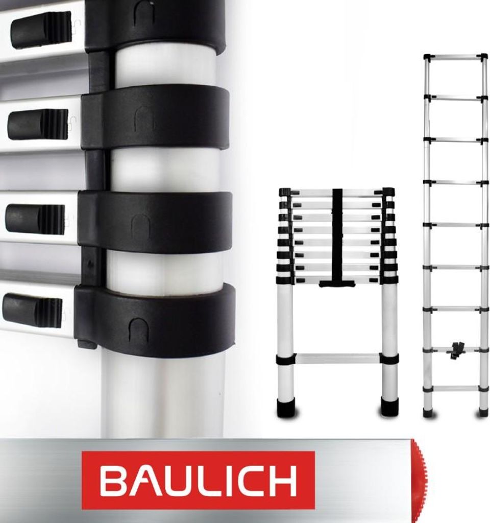 Baulich | Teleskopleiter - 2,6 M - 9 Stufen - Produktbild 