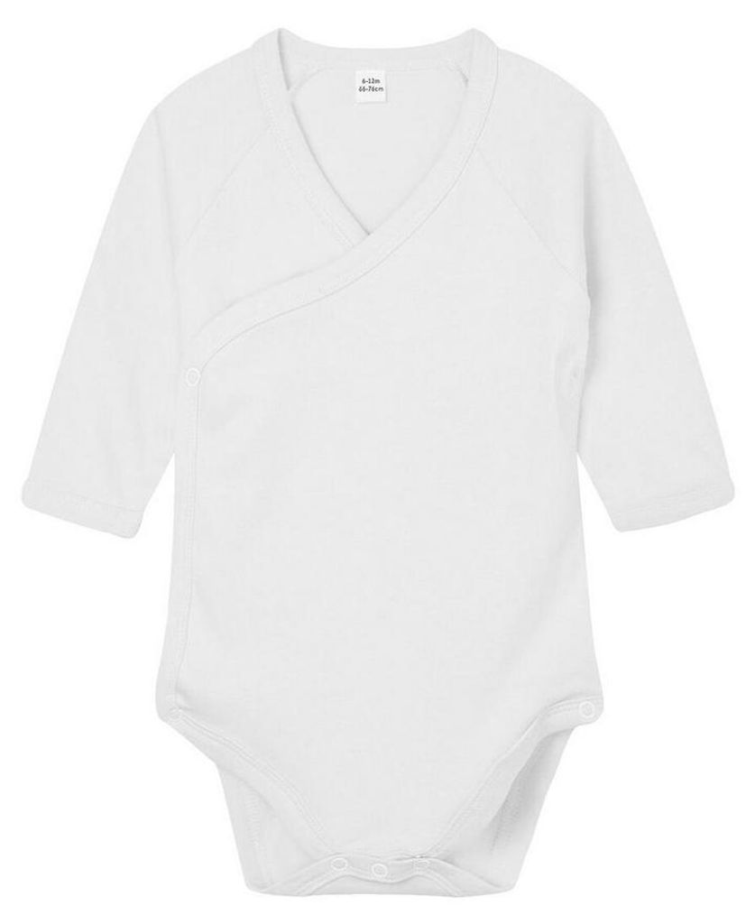 Babybugz - Schlafanzug Kimono für Baby Langärmlig FK2975 (62) (Weiß)
