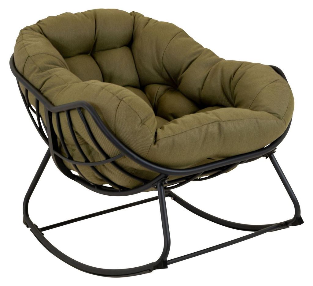 Lesli Living Schaukelsessel Cozy Olive anthrazit/olivgrün Produktbild 