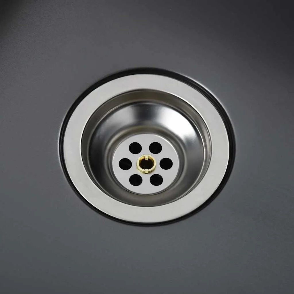 Lavello Cucina Nero Opaco vidaXL - Acciaio Inox Minimal e Chic - 7
