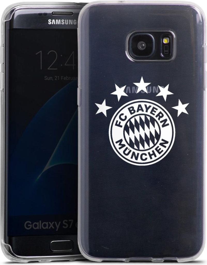 DeinDesign Handyhülle für Samsung Galaxy S7 Edge Silikon Hülle Case Smartphone Schutzhülle FC Bayern München FCB transparent