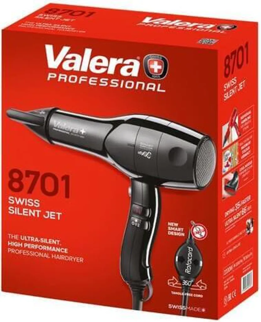 Sèche-cheveux Valera Swiss Silent Jet 8701 pour Brushing Rapide Noir