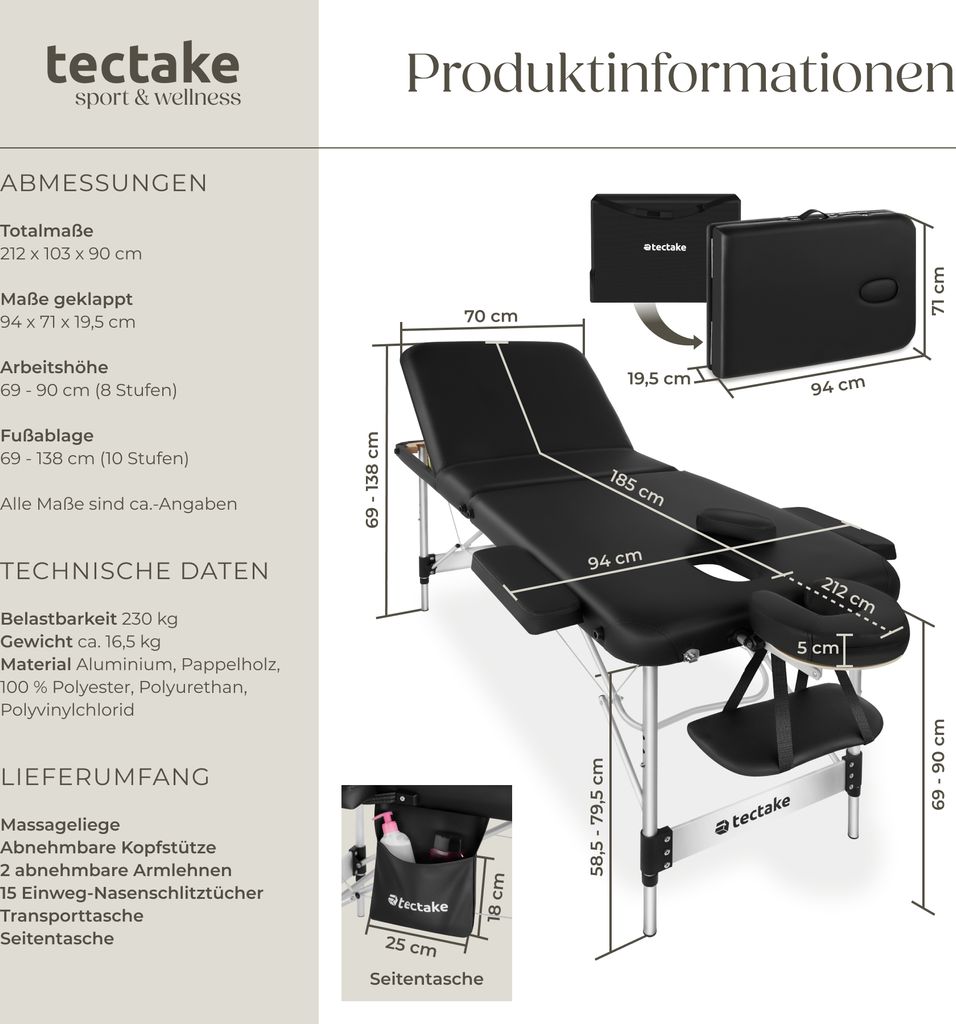 3zónový masážní stůl Phuket šířka 70 cm, čalounění 5 cm 212 Obrázek produktu 7