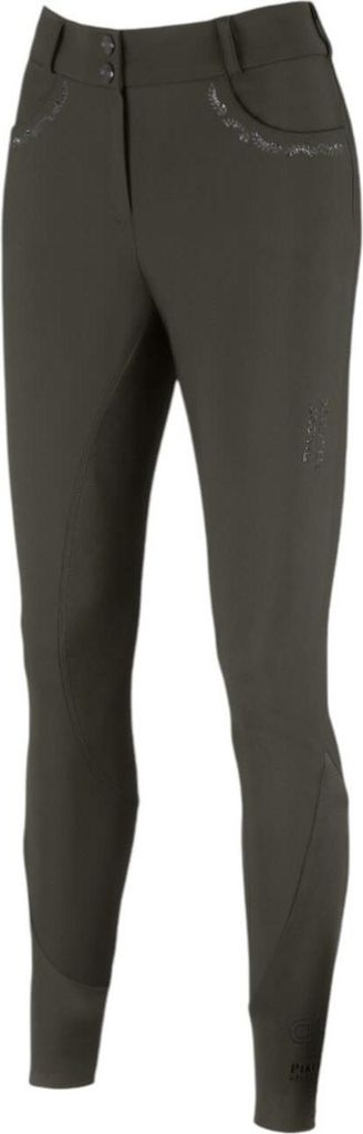 Pikeur Damen CEELINA Highwaist Hose / Vollbesatz FFL deep khaki Selection HW 25, Größe:40