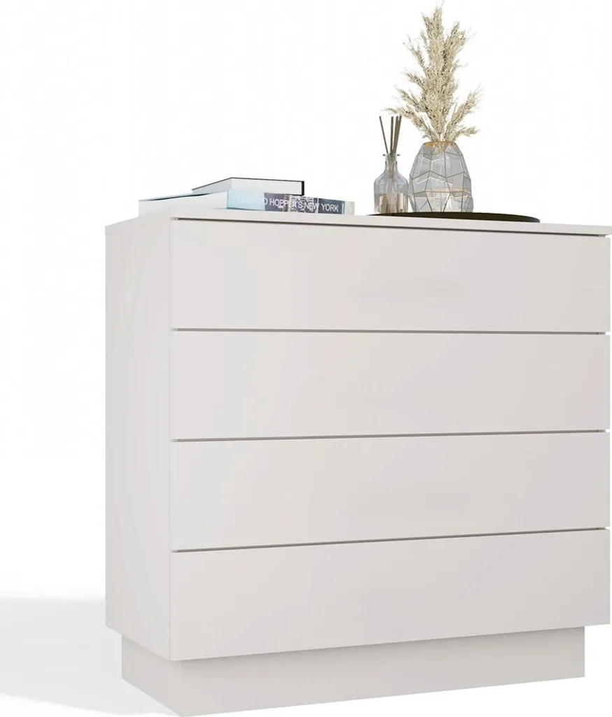 Meuble de rangement beige cachemire AMBER 4S design 4 tiroirs chambre