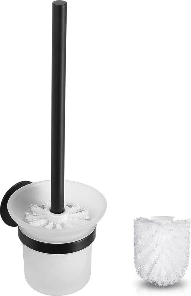 Nettoyeur WC Anti-Rouille Noir sans Perçage pour Fixation Murale Durable