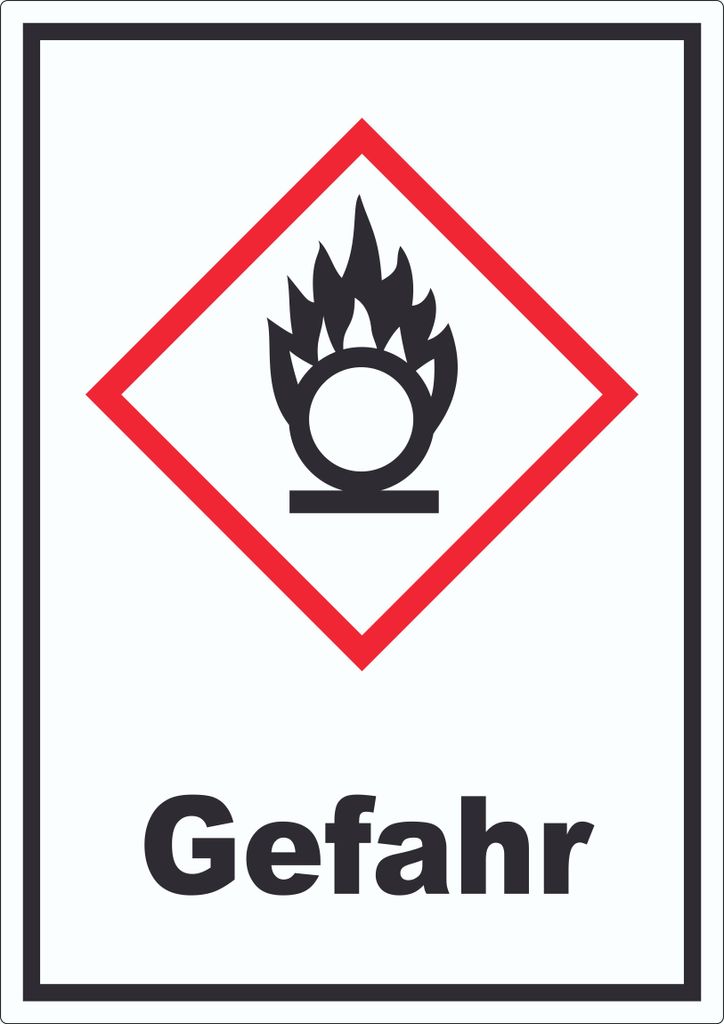 Aufkleber Entzündend wirkend Gefahr Brandfördernd Flamme A6 (105x148mm)