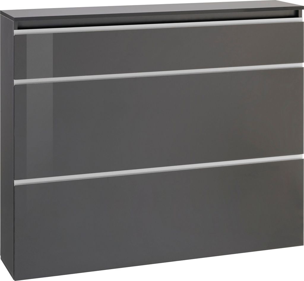 Schuhschrank >Magione< in Anthrazit Hochglanz - Produktbild 
