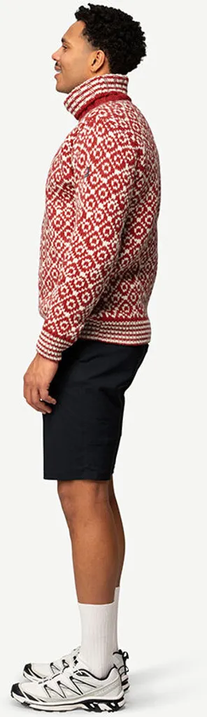 Pull Devold Svalbard High Neck : maille épaisse en laine rouge pour L