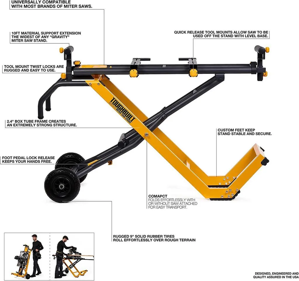 Support de scie universel à fixation rapide et châssis pliable - 3