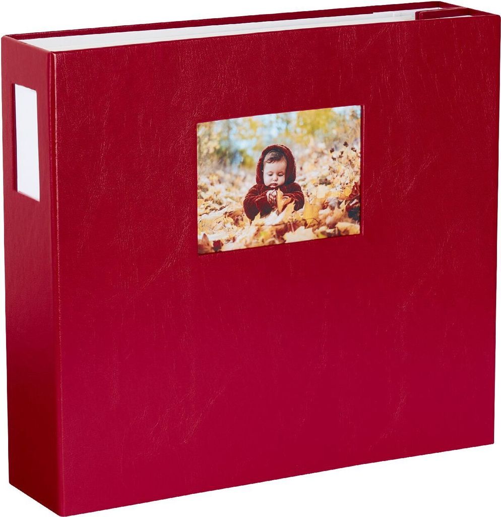 HNFD Fotoalbum Lona rot Leinen 1000 Bilder 34,5x33 cm 168 weiße Seiten