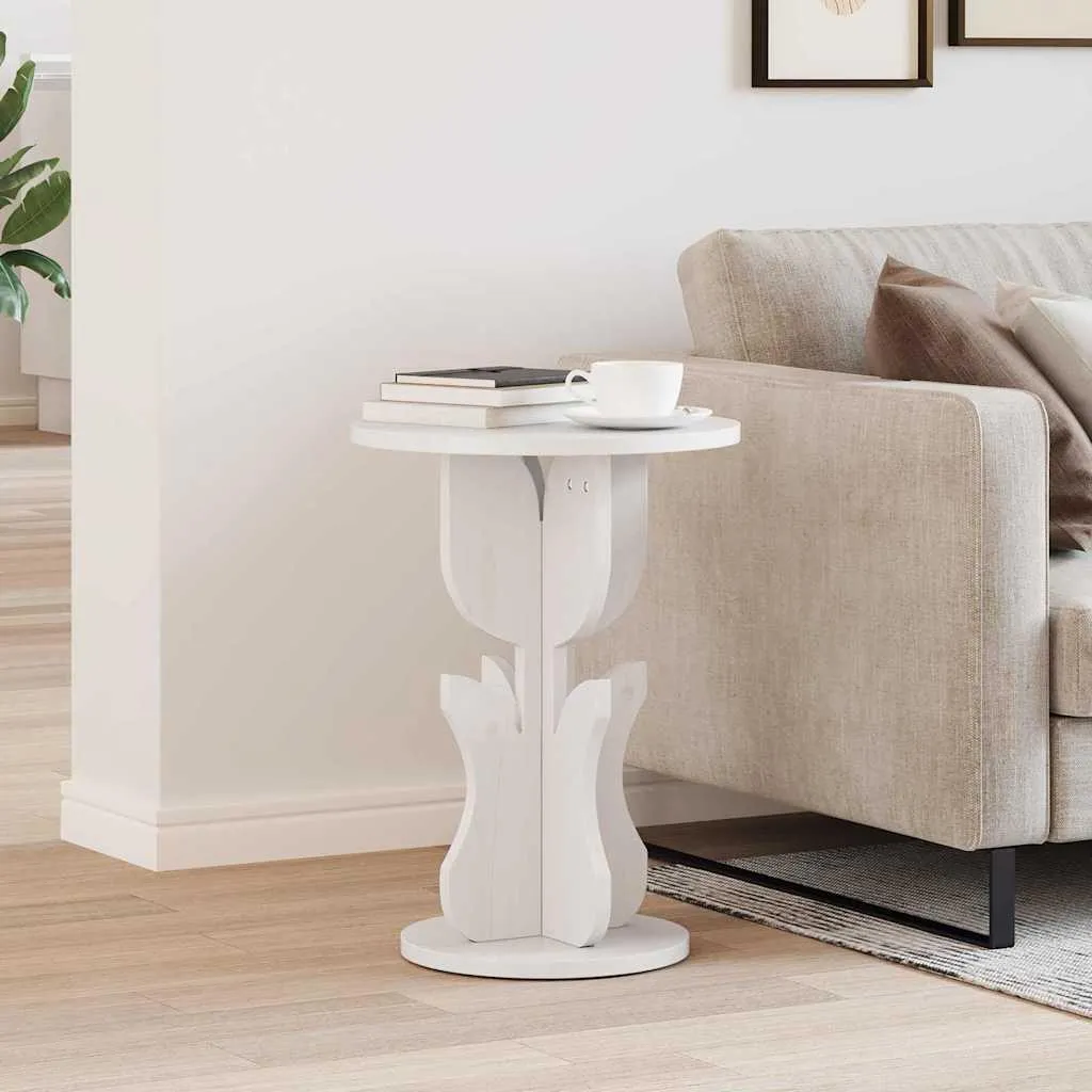 Maison Exclusive - Tavolino bianco 39,5 x 39,5 x 53,5 cm Legno massello di pino