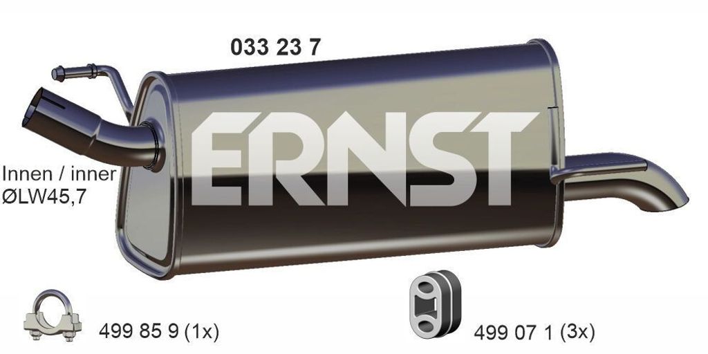 ERNST 033237 Endschalldämpfer für OPEL Meriva A (X03) Auspuff