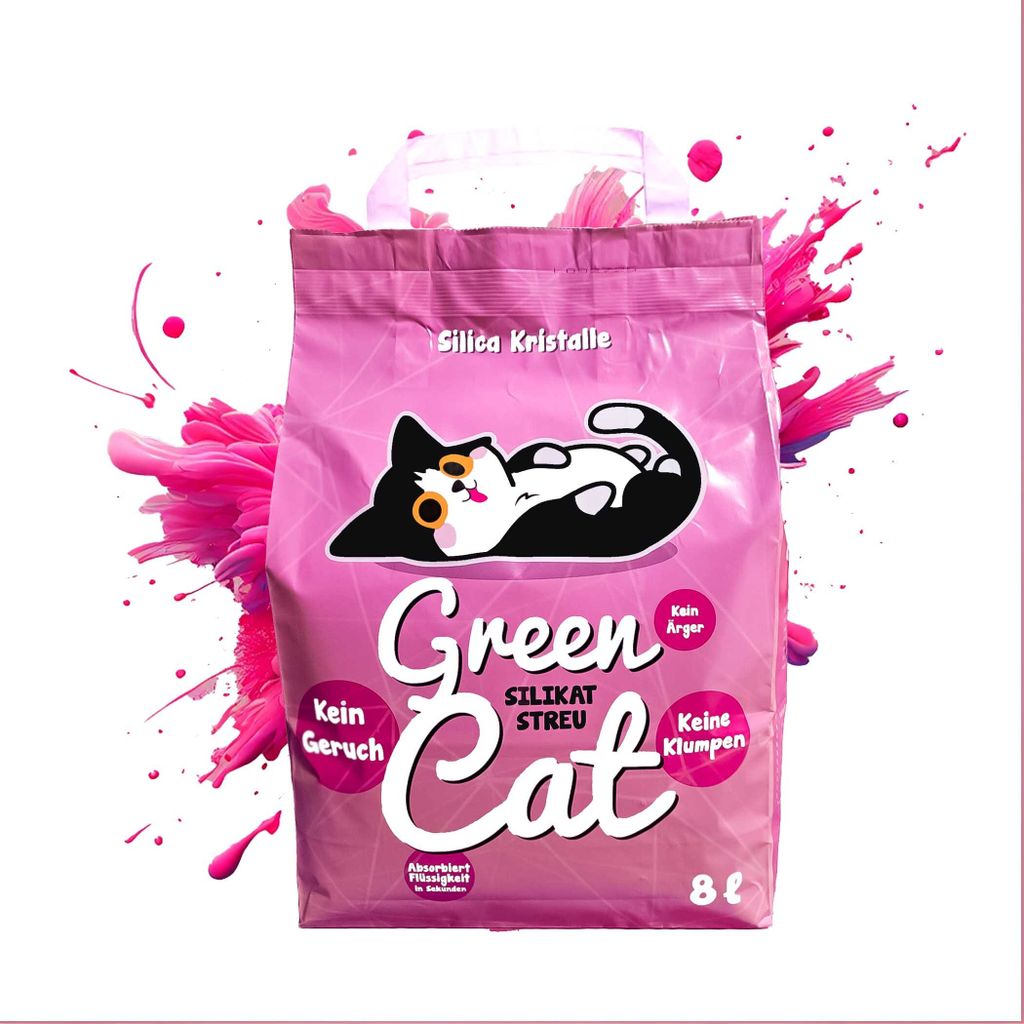 4x8 Liter (32 Liter) Greencat Silicat Katzenstreu nicht klumpend