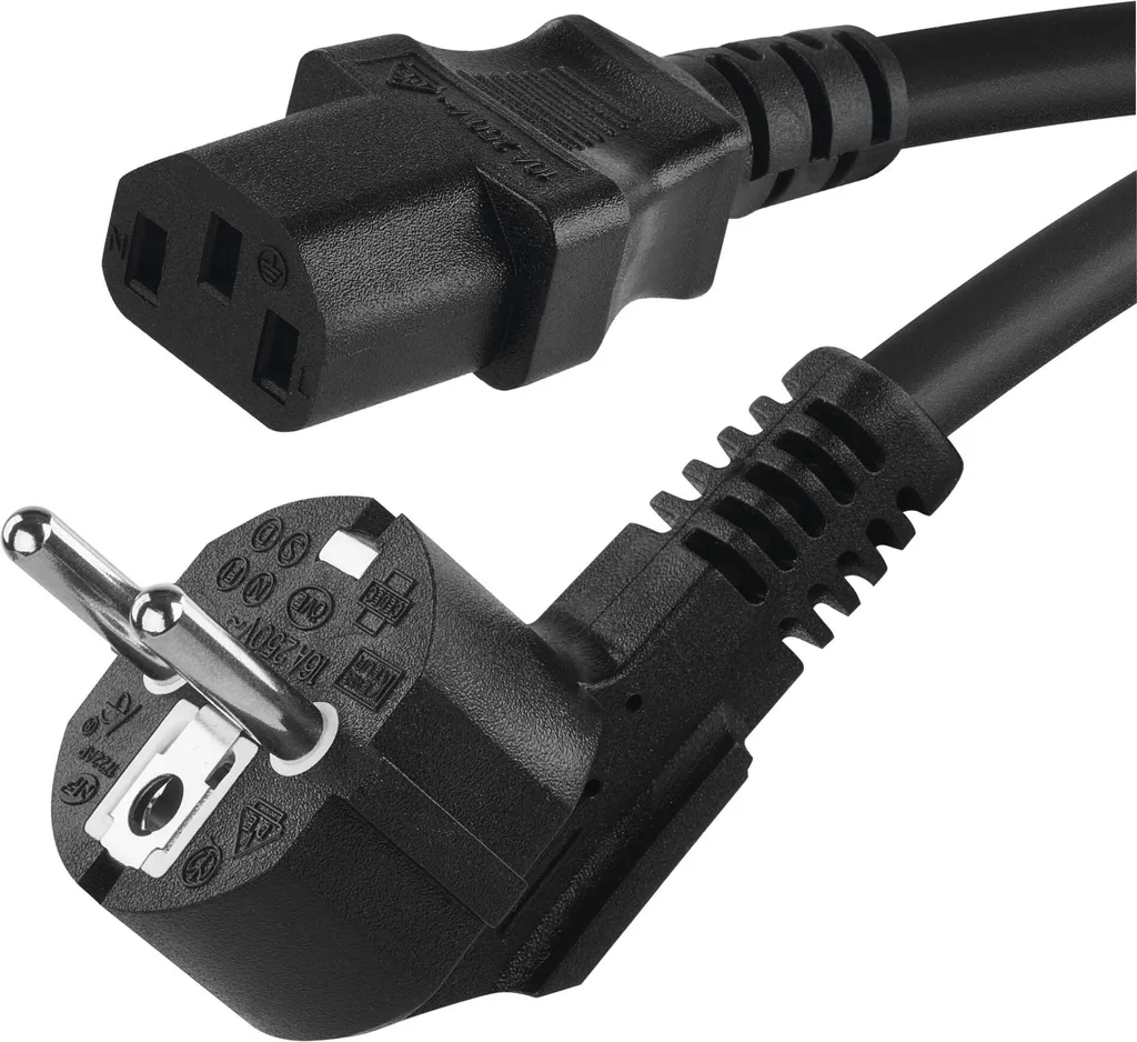Câble PVC 3x0,75mm2 EMOS Flexo 1,5m noir robuste pour alimentation PC