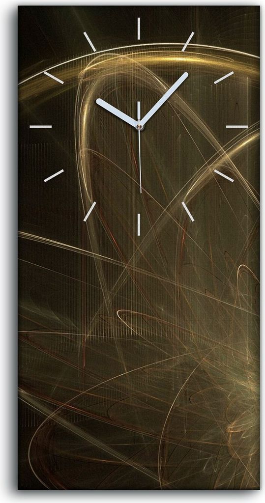 Wanduhr Leinwand Bild Uhr Quarz 30x60 digitales fraktales Kunst - weiße Hände