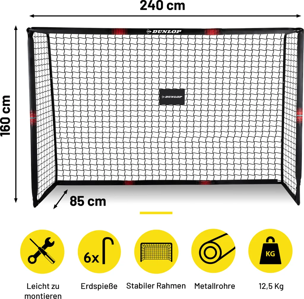 Cage De Foot Dunlop 240x160x85cm – But Enfant/adulte, Montage Rapide, Extérieur Et Intérieur