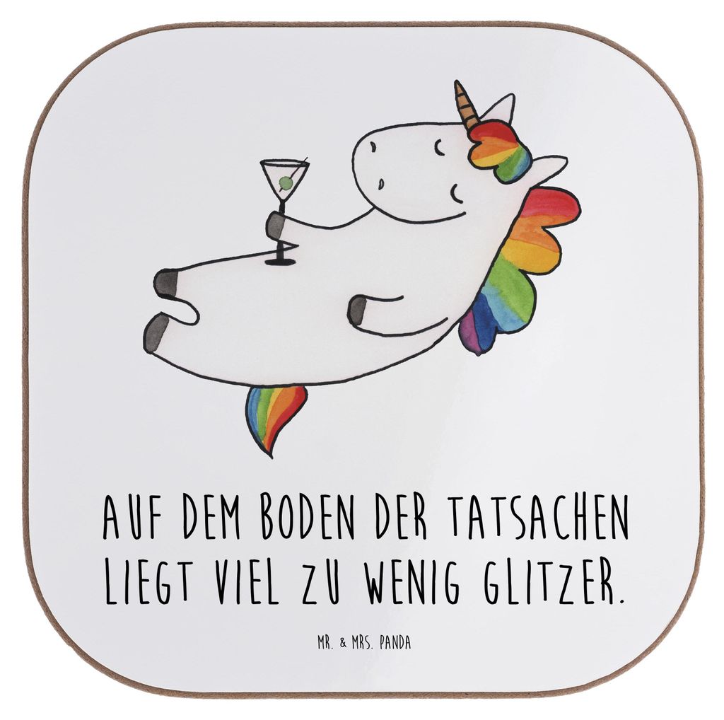 Mr. & Mrs. Panda Tischschoner Einhorn Cocktail - Weiß - Geschenk, Coaster, Caipirinha, Unicorn, Spaß, Untersetzer für Gläser, Spruch, Flaschenu...