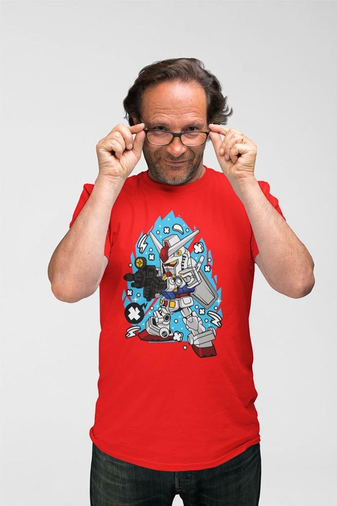 D&B Uni Polo PC00049 Gundam Rot-Größe 2XL