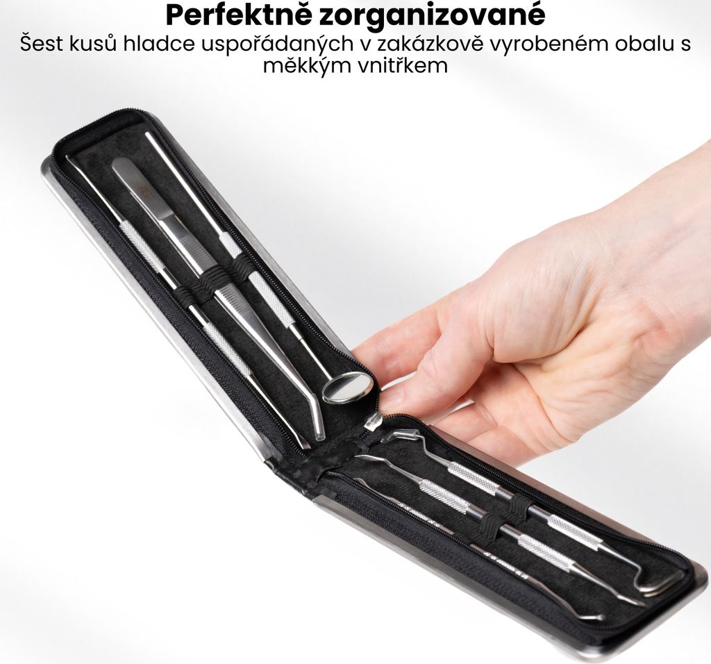 AdroitGoods 7dílná nerezová zubařská sada - včetně háčku a Obrázek produktu 6